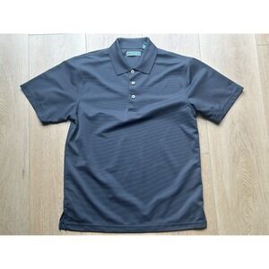 Cubavera‎ Polo Men M Black Moisture Wicking Textured Preppy Golf  Shirt